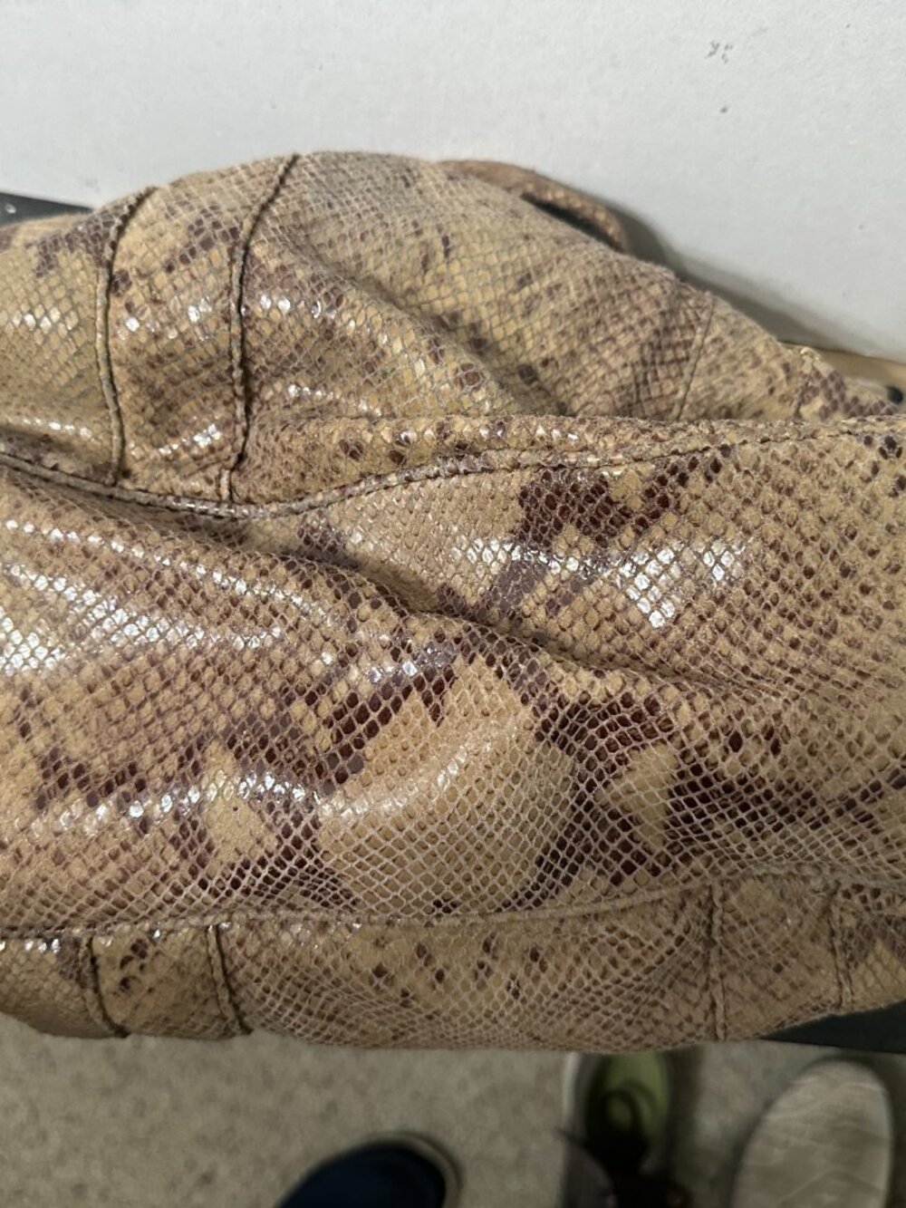Michael Kors Python Embossed Leather Tote - Picture 3 of 8